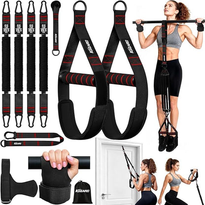 Upgraded Pull Up Assistance Bands for Women, Heavy Duty Resistance Bands with Handles, Exercise Band with Door Anchor, Workout Band Set for Pull Up Bar, Full Body Sculpting,Muscle Training, Home Gym