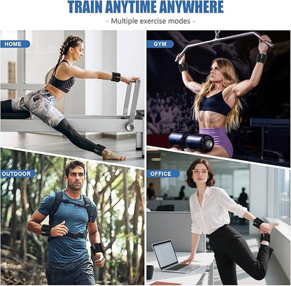 Wrist & Ankle Weights for Women and Men, 2lbs/4lbs Pairs Adjustable Silicone Weighted Bangles for Arm & Leg Workouts, Perfect for Pilates, Barre, Yoga, Walking & Home Fitness 24055