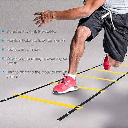 Yes4All Agility Ladder – Adjustable Speed & Agility Training Equipment for All Ages – Durable, Portable, Multiple Combo Sets Available