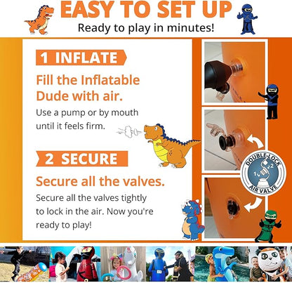 INFLATABLE DUDES Target Bags -Kids Punching Bag | Already Filled with Sand| Bop Bag | Premium Inflatable Toy | Punching Bag for Kids | Enhanced Bounce-Back Action! | Indoor Outdoor -Party Games
