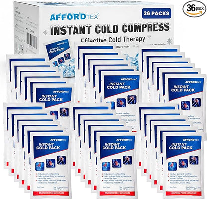Instant Cold Pack -36 Count Disposable Large 7.5 x 4.5 Inches Ice Packs