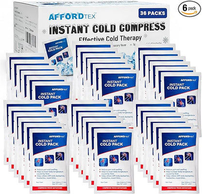 Instant Cold Pack -6 Count Disposable Large 7.5 x 4.5 Inches Ice Packs