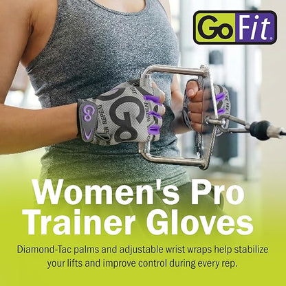 GoFit GoFit GF-WGTC-PPL Women's Pro Trainer Gloves