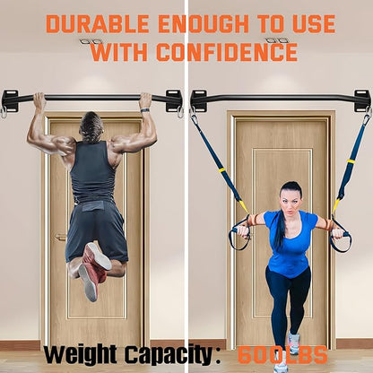 Pull Up Bar Wall Mounted-Heavy Duty Joist Mounted Pull Up Bar-Premium Strength Training Pull-Up Bars-Fast and Easy Installation for Home and Garage Use,Supports up to 600 Lbs