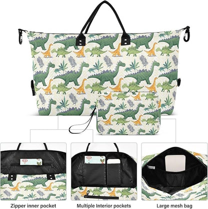 senya Weekender Bags Travel Duffel Gym Bag Green Dinosaurs Carry on Overnight Tote Bag with Toiletry Bag for Airplane Travel Trip Gym Yoga, g368733851p1006c1071s2442