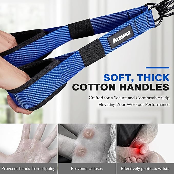 Home Gym Workout Equipment, Heavy Resistance Bands with Handles, Door Anchor, Tricep Rope Pull Down Attachment for Triceps, Biceps, Arms,Chest,Back Exercise, Best Replacement for Cable Machines