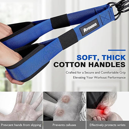 Home Gym Workout Equipment, Heavy Resistance Bands with Handles, Door Anchor, Tricep Rope Pull Down Attachment for Triceps, Biceps, Arms,Chest,Back Exercise, Best Replacement for Cable Machines