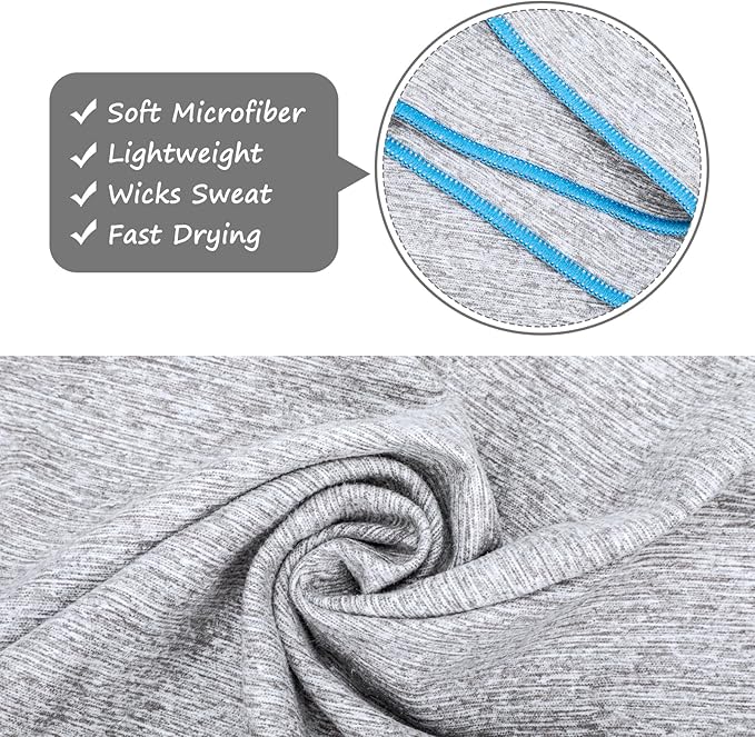 6 Pack Microfiber Gym Towels Quick Dry Lightweight Sweat Towel for Men Women Working Out Fitness Tennis Running Hiking Cycling Fishing Camping(6 Pack(Grey))