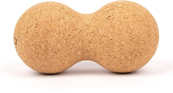 Myga - Cork Peanut Lacrosse Ball Muscle Roller Self Massager for Myofascial Release, Trigger Point Therapy and Deep Tissue Massage - 5.51" x 2.36"