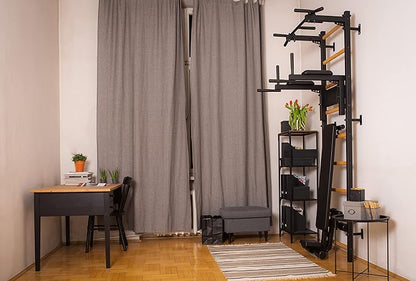 Wooden Swedish Ladder Wall Stall Bar - Indoor Chin Up Bar Workout Equipment for Home Exercise, Physical Therapy, Gymnastics, Fitness