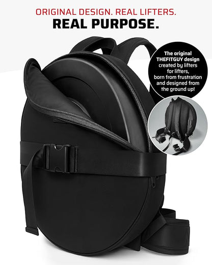 Weighted Backpack for Gym Weight Plate - for Pushups, Calf Raises, Squats, Wear on Back or Front, Fits Up to 17.5” Diameter, 2.5” Thick Plate, Padded Straps & Secure Buckles - For Home & Gym