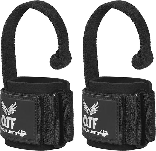 QTF Leather Lifting Wraps, Wrist Straps for Weightlifting, Wrist Support for Working Out, Bodybuilding, MMA, Powerlifting, Strength Training, Men & Women