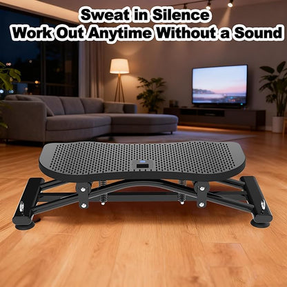 Indoor Rock Stepper w/ Resistance Bands, Sliding Balance Board Trainer Machine for Full Body Card Workout, Non-Slip Stable Home Exercise Equipment for Legs Core Arms Training, Compact Fitness Stepper