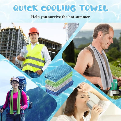 Hosuly 20 Pcs Cooling Towel 47 x 12 Inch Ice Towel for Neck, Microfiber Cool Towel, Breathable Soft Chilly Towel for Yoga, Sports, Gym, Camping, Golf, Running, Fitness, Workout(Mixed Color, 20 Pcs)