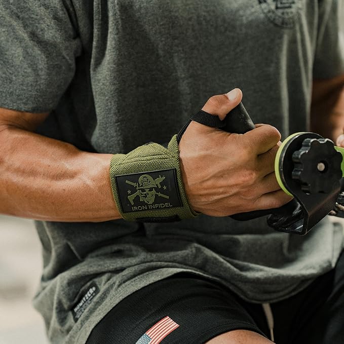 Iron Infidel Wrist Wraps for Weightlifting - 18" Heavy Duty Support for Working Out, Gym Accessories for Men - Use for Lifting, Crossfit, Fitness, Exercise, Bench Press, Powerlifting