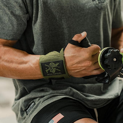 Iron Infidel Wrist Wraps for Weightlifting - 18" Heavy Duty Support for Working Out, Gym Accessories for Men - Use for Lifting, Crossfit, Fitness, Exercise, Bench Press, Powerlifting
