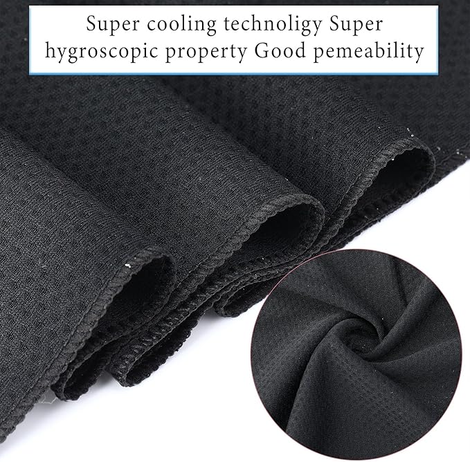 Honoson 10 Pack Cooling Towels Bulk - 47"x12" Soft Breathable Ice Towels for Neck & Face, Portable Chilly Rags Microfiber Sweat Rags for Yoga, Sports, Gym, Workout & Fitness(Black)