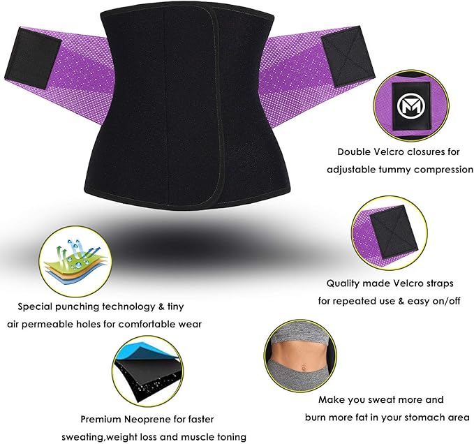 Moolida Waist Trainer Belt for Women or Men Waist Trimmer Workout Fitness Back Support Belts