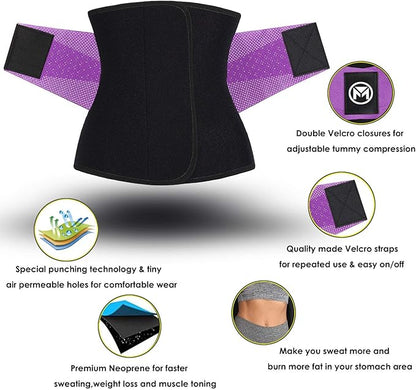 Moolida Waist Trainer Belt for Women or Men Waist Trimmer Workout Fitness Back Support Belts