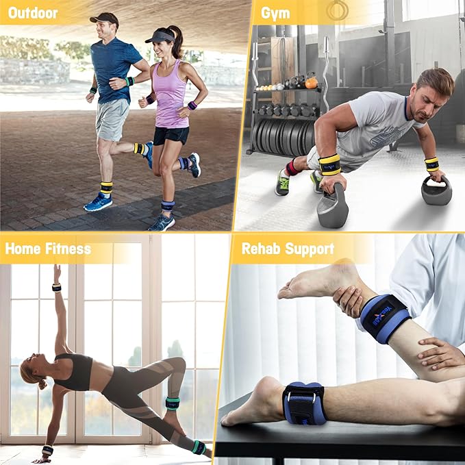 Yes4All Wrist & Ankle Weights Pair 1lb -10lbs, Adjustable Strap for Walking, Jogging, Pilates, Gym Fitness Workout for Women, Men