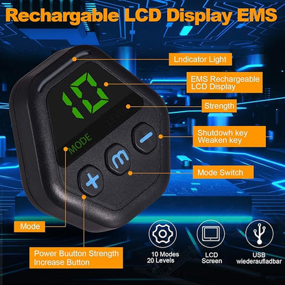 Ab Muscle Toner & Trainer – EMS Muscle Fitness Device with LCD Screen – USB Rechargeable Core Workout Gear for Abs, Arms & Legs