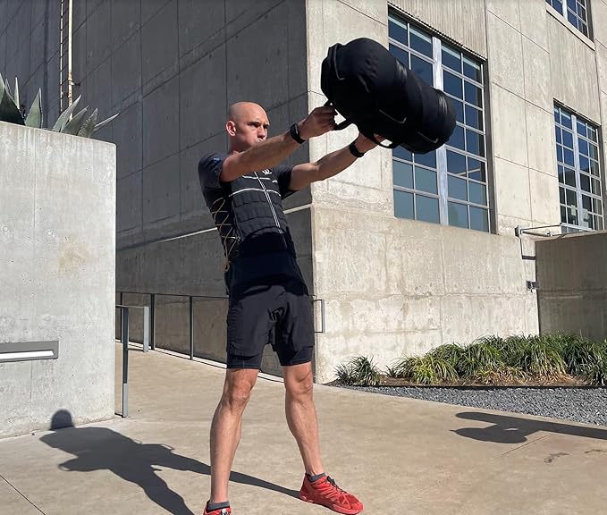 HYPERWEAR Adjustable Sandbag System, Heavy-Duty with Handles & Pre-Filled SandBell Filler Sandbags (25, 40, 80, 160 lbs)