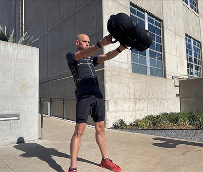HYPERWEAR Adjustable Sandbag System, Heavy-Duty with Handles & Pre-Filled SandBell Filler Sandbags (25, 40, 80, 160 lbs)