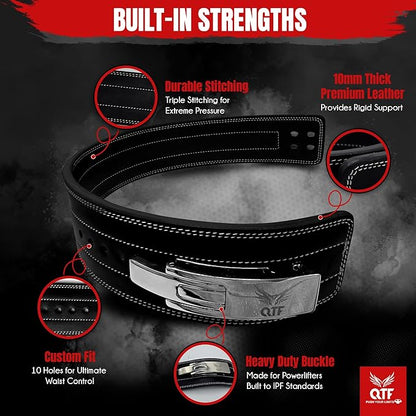 QTF'S Weight Lifting Lever Belt For Men and Women Made of Thick Leather Gym Training Belt Ideal for Weightlifting and Bodybuilding Squats and Deadlifts