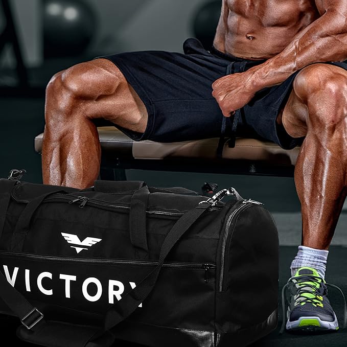 Large Breathable Duffle Bag for MMA Gear, Boxing Gear, Gym or other Sports (Black)