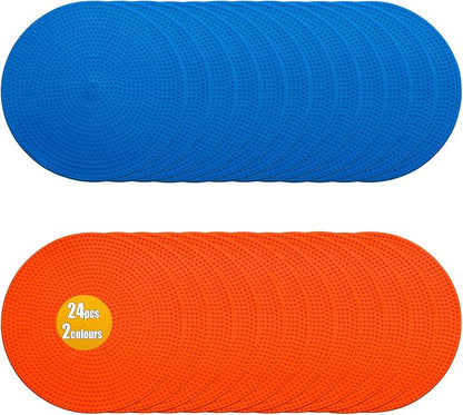 Spot Markers 4.72/9 Inch 12/24/36 Pcs Anti-Slip Agility Floor Markers,Colorful Flat Field Gym Classroom Floor Spots Set for Indoor Outdoor Soccer Basketball Sports Speed Training and Drills