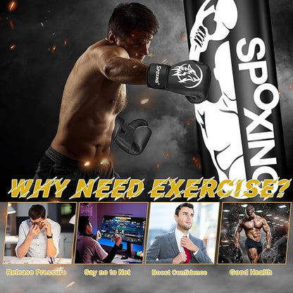 Freestanding Punching Bag for Adult Teens, 70" Heavy Punching Bag with Boxing Gloves and Electric Air Pump for Beginners Kickboxing Training MMA Muay Thai Fitness Office Home Gym