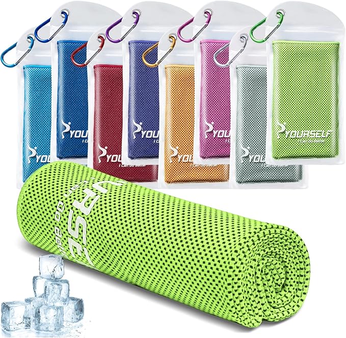 SYOURSELF Cooling Towel, Cooling Towels for Neck,40" x 12"Ice Towel for Instant Cooling Relief, Soft Breathable Chilly Towel, Perfect Yoga, Golf, Sports, Gym, Workout, Athletes Towel (1PC-Green)