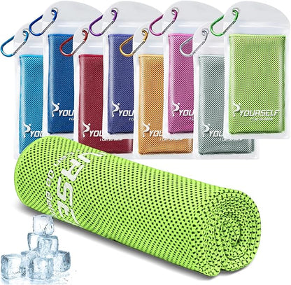 SYOURSELF Cooling Towel, Cooling Towels for Neck,40" x 12"Ice Towel for Instant Cooling Relief, Soft Breathable Chilly Towel, Perfect Yoga, Golf, Sports, Gym, Workout, Athletes Towel (1PC-Green)