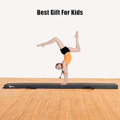 MARFULA 6 FT / 8 FT / 9 FT / 10 FT Folding Gymnastic Balance Beam for Kids with Carry Bag for Home and Club Use