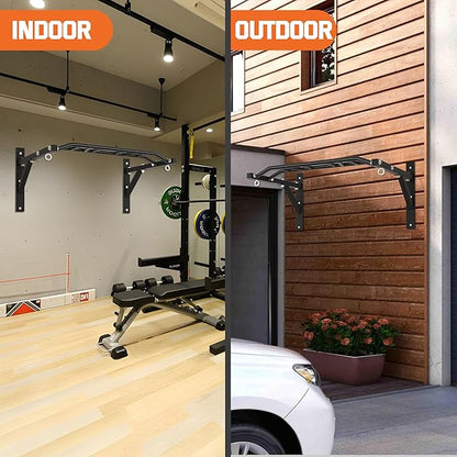 Upgrade Pull Up Bar Wall Mounted,Heavy Duty Multi Grip Chin Up Bar for Strength Training, 600 lbs Capacity, Durable Steel Construction, Perfect for Home and Garage Workouts