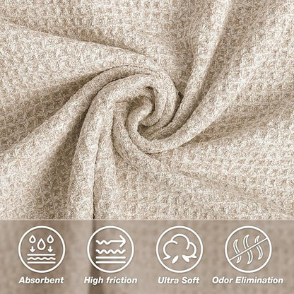 Hot Yoga Towel,Microfiber Yoga Mat Towels Non Slip for Hot Yoga Absorbent Microfiber Sweat Anti-Slip Cover,Bikram,Pilates,Exercise,Fitness 28 inch X 72 inch Beige 2 Pack