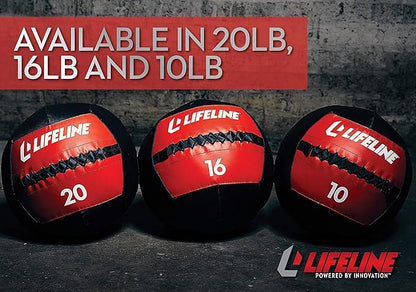 Lifeline Wall Ball Weighted Medicine Ball Core Strength with Sewn Exterior - Coordination, Stability, Cardio, Plyometrics, Crossfit