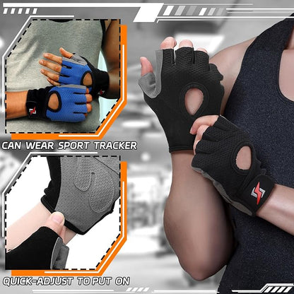 3 Pairs Weight Lifting Gloves for Men Women, Gym Workout Gloves with Full Palm Protection, Breathable Anti-Slip Fitness Glove for Training, Cycling, Pull-ups, Medium