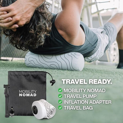 Inflatable Travel Foam Roller - Adjustable Firmness, Ultra-Portable for Physical Therapy and Deep Tissue Muscle Recovery (Topo Gray, 15")
