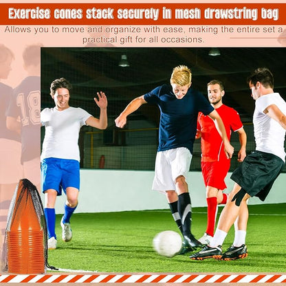 Syhood 30 Pack 7 Inch Plastic Traffic Cones Sports Training Agility Marker Mini Cones for Soccer, Skating, Football, Basketball, Indoor and Outdoor Games Sports Practice Equipment