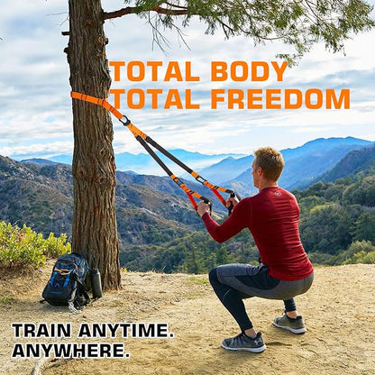 Home Resistance Training Kit, Suspension Trainer Straps with Adjustable Extension, Door Anchor, and Carry Bag – Strength Training Equipment for Full Body Bodyweight Workouts at Home or Outdoors