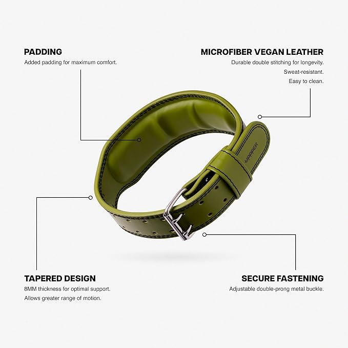 UPPPER Weight Lifting Belt - Double Prong 4” to 2.5” Tapered Premium Lifting Belt for Men and Women - Ultimate Back Support For Weightlifting and Powerlifting | Premium Fitness Gear