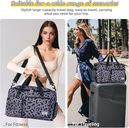 FIORETTO Women's Gym Duffle Bag with Shoes Compartment, 30L Capacity, Ideal for Travel, Gym, Sports, Duffel, Weekender