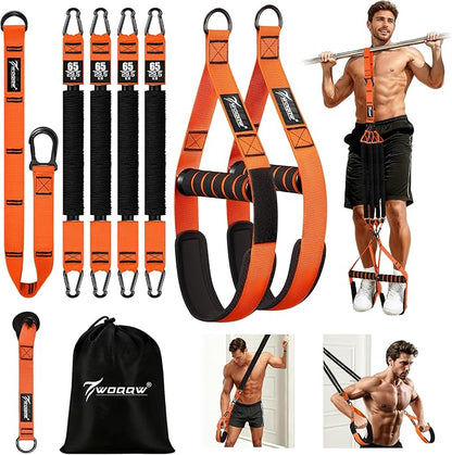 Pull Up Assistance Bands, Heavy Duty Resistance Bands with Handles, Exercise Band with Door Anchor, Adjustable Workout Band Set for Pull Up Bar, Full Body Strength&Muscle Training, Recovery, Home Gym