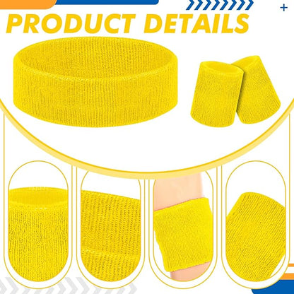 Hillban 4 Set 80s Leg Warmers for Women Men 80s 90s Accessories Neon Headband Wristband Workout Outfit for Carnival Party