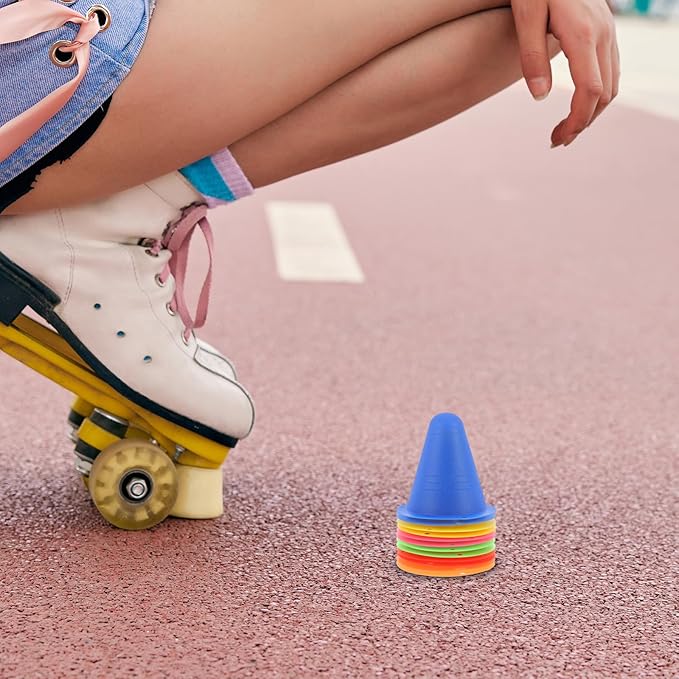 12pcs Rolling Training Cones Sports Agility Mini Cones Set Plastic Soccer Equipment for Skating Drills Outdoor Activity Field Markers