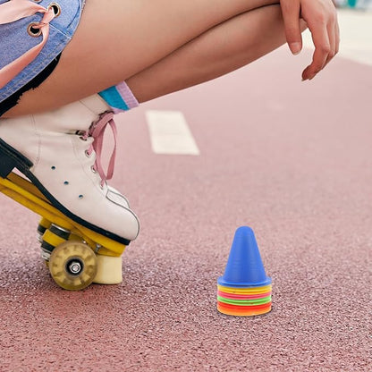 12pcs Rolling Training Cones Sports Agility Mini Cones Set Plastic Soccer Equipment for Skating Drills Outdoor Activity Field Markers