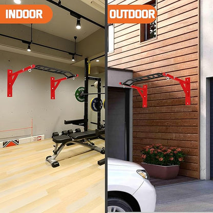 Upgrade Pull Up Bar Wall Mounted,Heavy Duty Multi Grip Chin Up Bar for Strength Training, 600 lbs Capacity, Durable Steel Construction, Perfect for Home and Garage Workouts
