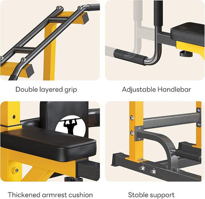 SogesPower Power Tower Pull Up Bar Station Multi-Function Pull Up Bar Stand for Home Gym, Adjustable Height Pull Up Dip Station Dip Bar Strength Training Fitness Equipment,Up to 500LBS