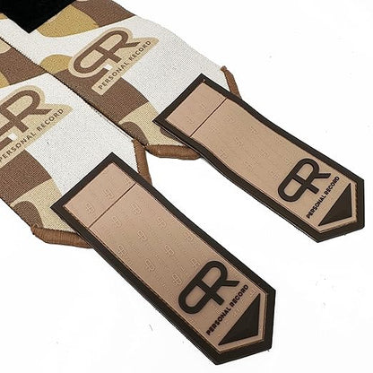 Elbow Wraps for Weightlifting - Heavy Duty Construction, 25% More Elasticity, Reinforced Stitching, Extra Wide Fastener, Easy to Adjust, (Sand Camo)
